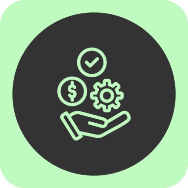 iş yönetimi düz simgesi, vektör, illüstrasyon