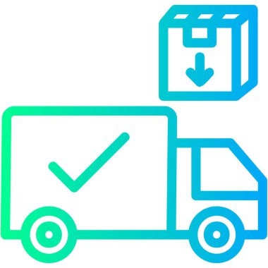 dağıtım minibüsü renk taslak vektörü. Fast food teslimat işareti.