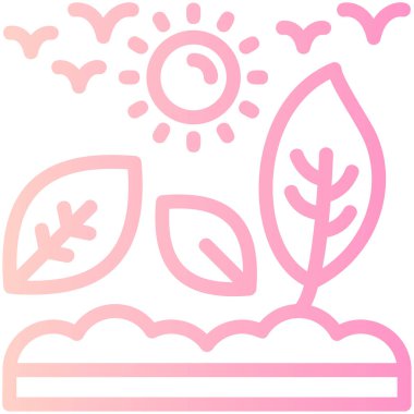 Şirin bir karikatür bitkisinin vektör çizimi