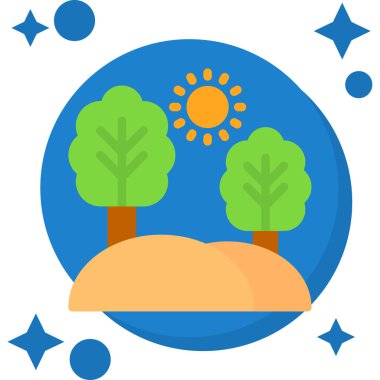 Düz dizaynda sonbahar mevsimi simgesi