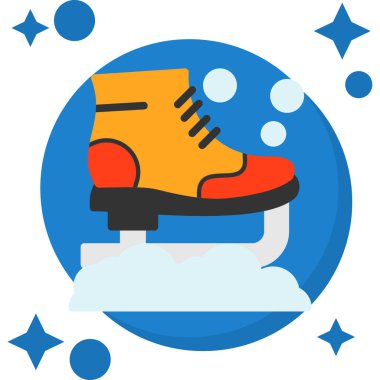 Kışlık ayakkabı ikonu. Web için basit kış ayakkabı vektör simgeleri çizimi