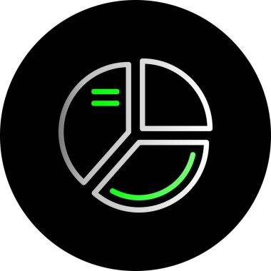 Yeşil çemberli bir pasta grafiğinin vektör çizimi