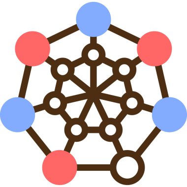 küresel ağ vektör simgesi. biçim iki renkli ve pembe yuvarlak açılı semboldür, mavi açılı, beyaz arkaplan,