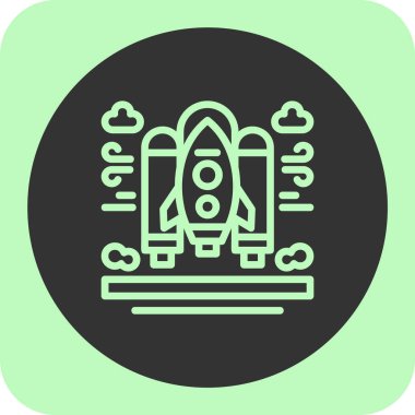 Eşsiz Roket çizgi vektör simgesi