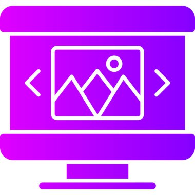 bilgisayar ekranı simgesi, beyaz arkaplanda illüstrasyon vektörü