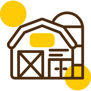 Çiftlik. Web simgesi basit illüstrasyon