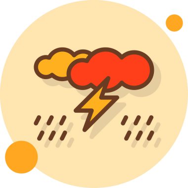 Bulut yıldırımı simgesi, basit vektör illüstrasyonu