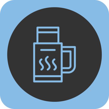 Moda tarzında kahve içme ikonu.