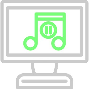 Müzik çalar. Basit resimleme