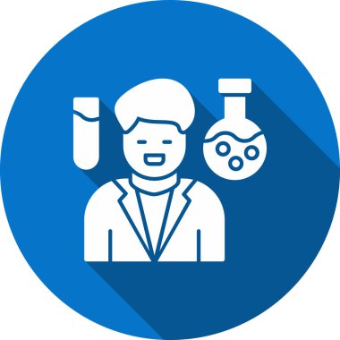 Kimyasal laboratuvar simgesi, vektör illüstrasyonu