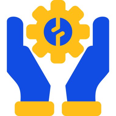 Çiçek ikonlu eller. Basit vektör illüstrasyonu