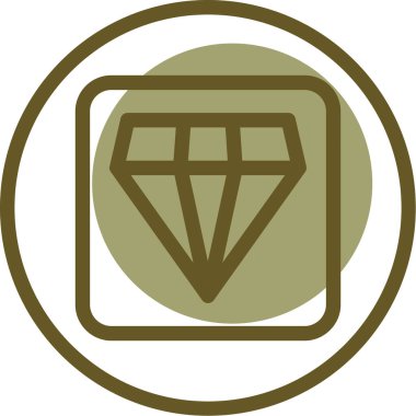 Elmas. Web simgesi basit illüstrasyon