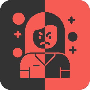 Kızgın ve üzgün yüzlü kırmızı adam.