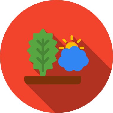 Çiçek düzlüğü simgesi, vektör illüstrasyonu