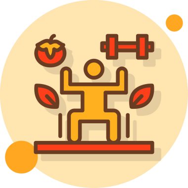 fitness düz simgesi, vektör, illüstrasyon