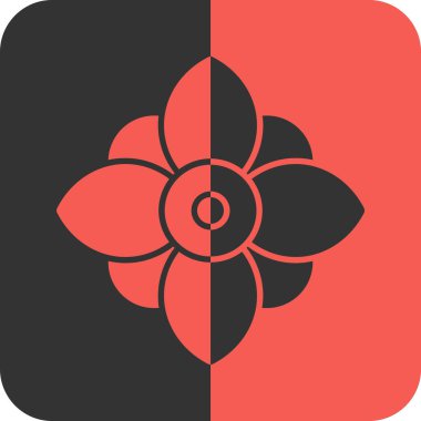 vektör gül düz simgesi