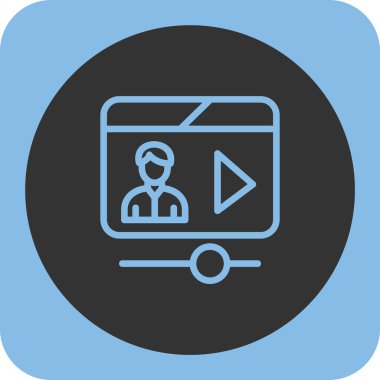 video simgesi, illüstrasyon düz illüstrasyon