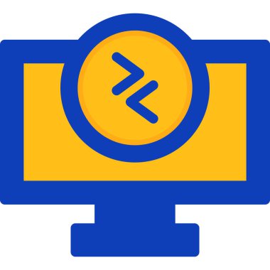 Bilgisayar monitör simgesini, basit vektör çizim