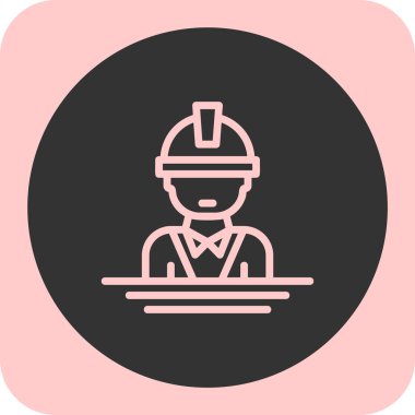 Mühendis simgesi, vektör illüstrasyonu