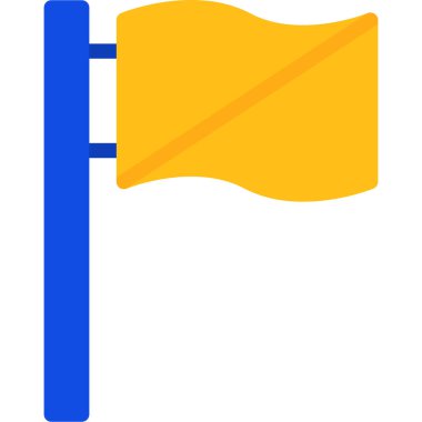 beyaz arkaplanda izole edilmiş bayrak simgesi ve vektör illüstrasyonu