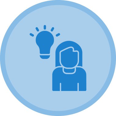 Mavi ampullü bir kadının vektör çizimi