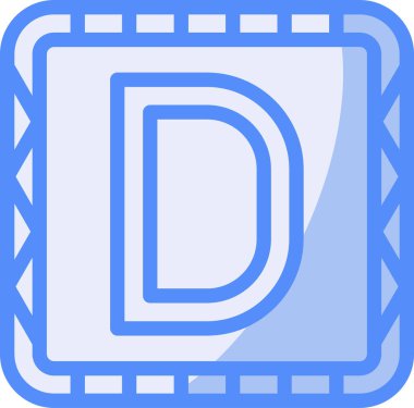 alfabe harfi d simgesi vektör çizimi