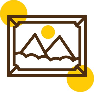 Bir dağ resminin vektör illüstrasyonu