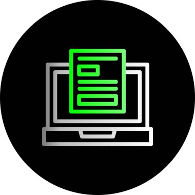 Dizüstü bilgisayar simgesi vektör çizimi