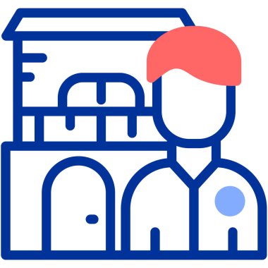 Çantalı bir adamın vektör çizimi