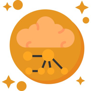 Aylı hava simgesi, vektör illüstrasyonu