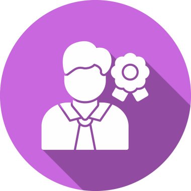 Çiçek buketi olan insanların vektör simgesi