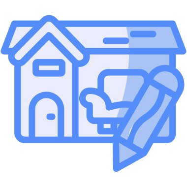 Ev. Web simgesi basit illüstrasyon