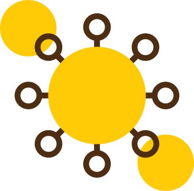 Sarı güneş ikonu, vektör illüstrasyonu