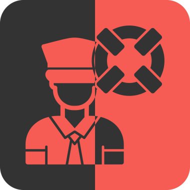 Memur düz vektör simgesi