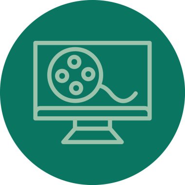 benzersiz video oynatıcı satır vektörü simgesi