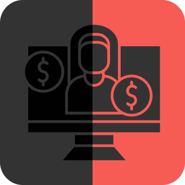 Dolar sembollü dolar işareti, vektör illüstrasyonu