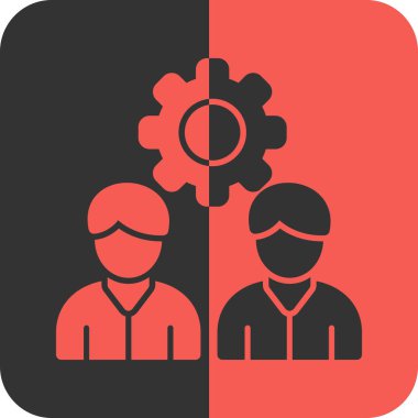 İnsanlar ikonu yönetir. Basit bir çizim. Web ve tasarım için grafik illüstrasyon.