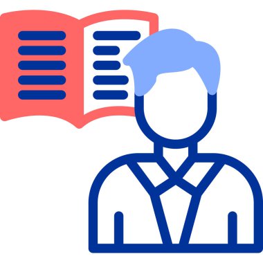 Elinde kitap olan bir adamın vektör çizimi