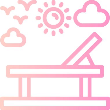 Kürsü bank simgesi pürüzsüz taslak tarzında