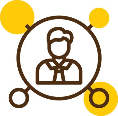 Sırt çantası simgesi olan bir adamın vektör çizimi