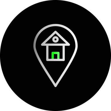 Harita işaretleyici ev vektör çizimi