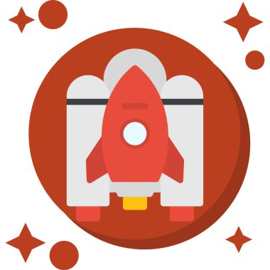 Roket. Web simgesi basit illüstrasyon