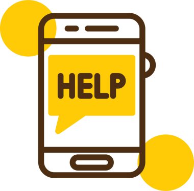 yardım mesajı simgesi, modern vektör illüstrasyon tasarımı