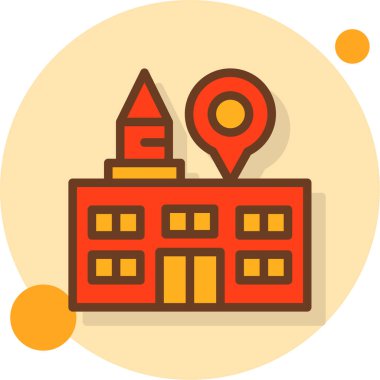 Okul. Web simgesi basit illüstrasyon