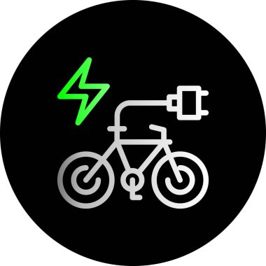 İllüstrasyon elektrikli araba simgesi