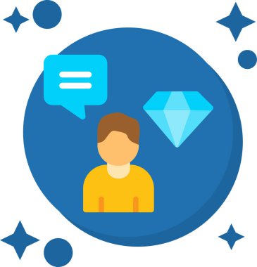 Kabarcık sohbet vektör illüstrasyonu olan adam