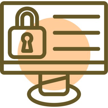 Kilit. Web simgesi basit illüstrasyon