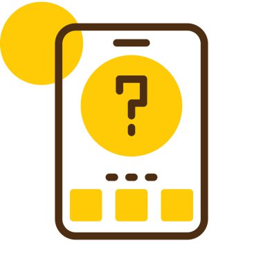 Soru işareti simgesi olan telefon