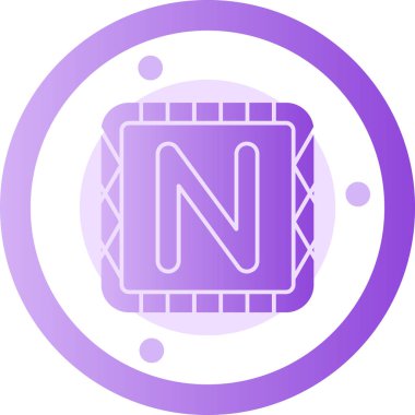 Beyaz arka planda izole edilmiş beyaz çizgi kripto para. Kripto bit işareti. Teknoloji tabanlı güvenli kripto para birimi. mor daire düğmesi. vektör