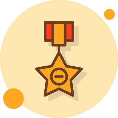 Madalya simgesi, vektör illüstrasyonu, düz tasarım